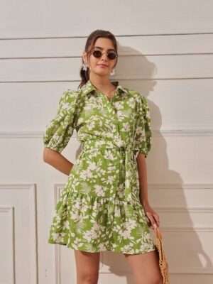 Printed Shirt Dress